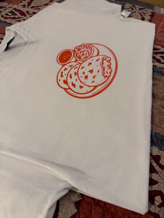 Pupusa Plate Graphic Tee- Salvadoran Food shirt w/ Curtido & Salsa