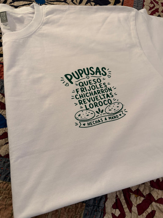 Pupusa Fillings Tee- "Hechas a Mano" Salvadoran Graphic Shirt